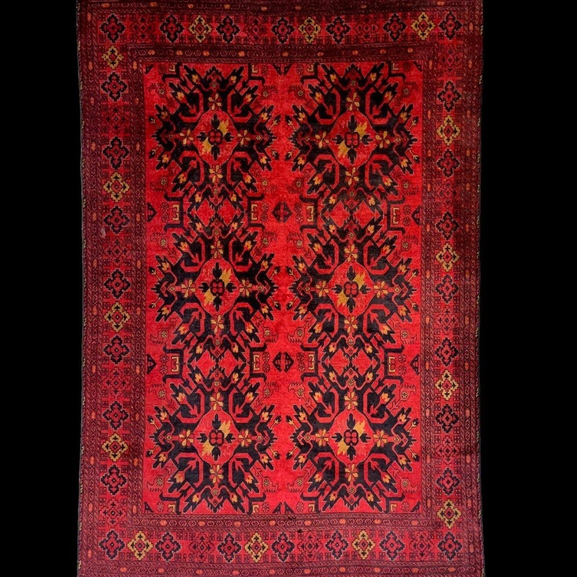 Turkmen Carpet, Central Asia, 198 X 298 Cm, Hand-knotted Wool In Turkmenistan 1970, Perfect