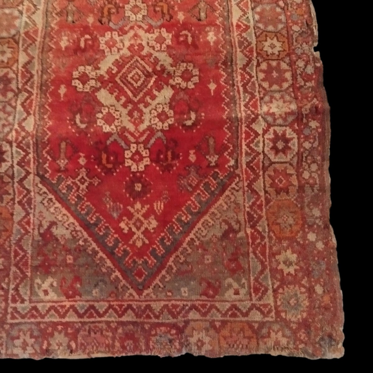 Tapis Kiz ancien, Kirsehir ?, Anatolie, 107 x 160 cm, laine sur laine, bel artefact du XIXème s-photo-4