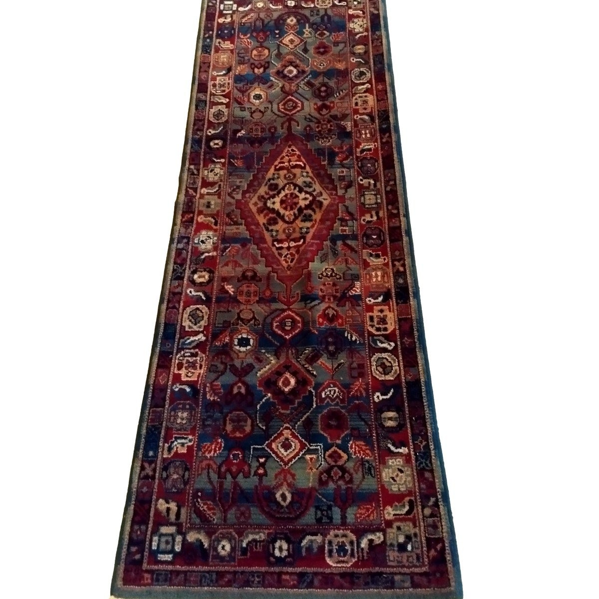 Galerie tapis Mechkabad, 87 x 270 cm, laine nouée main en Iran, parfait état-photo-3