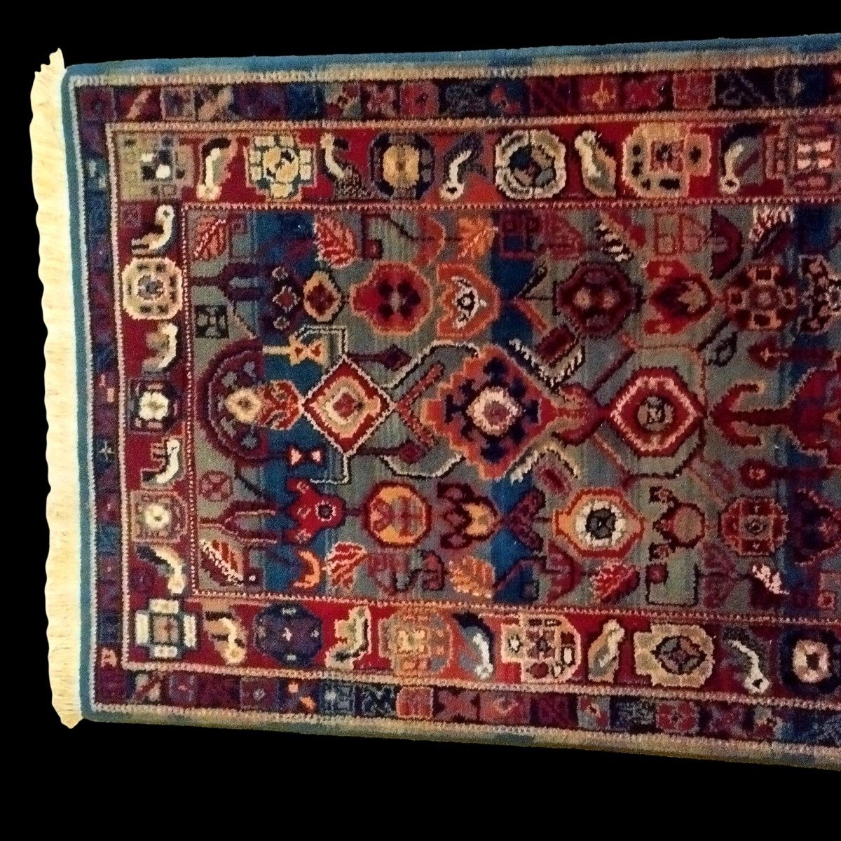 Galerie tapis Mechkabad, 87 x 270 cm, laine nouée main en Iran, parfait état-photo-2