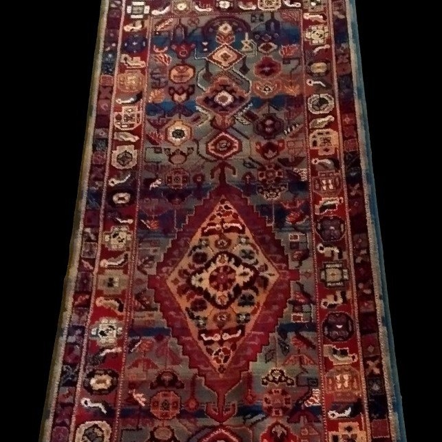 Galerie tapis Mechkabad, 87 x 270 cm, laine nouée main en Iran, parfait état-photo-4
