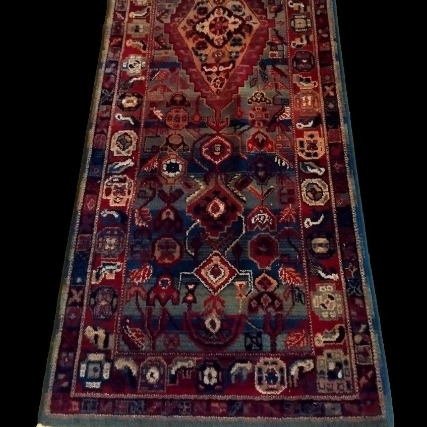 Galerie tapis Mechkabad, 87 x 270 cm, laine nouée main en Iran, parfait état-photo-5
