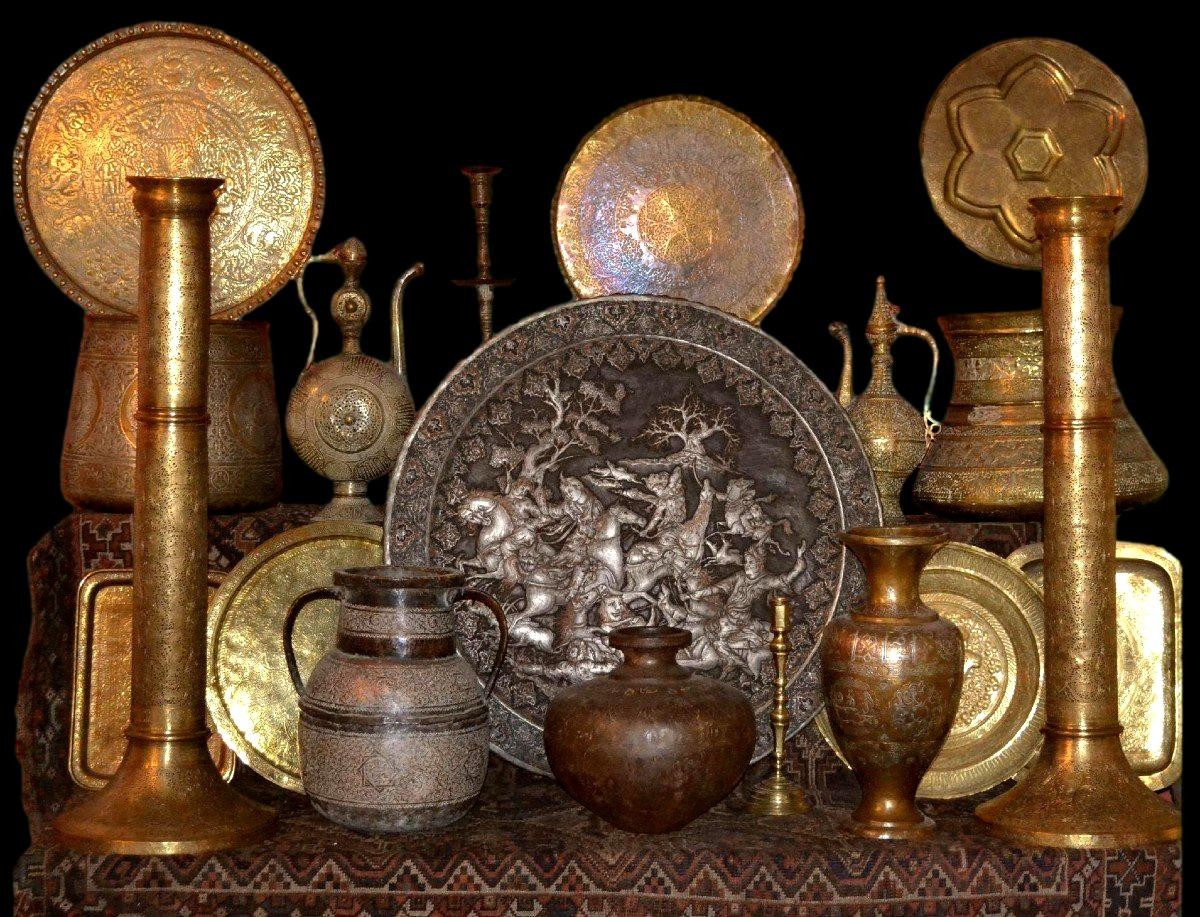 Aiguière en laiton étamé, période Ottomane, Hauteur 51 cm, Art Ottoman du XIXème siècle-photo-6