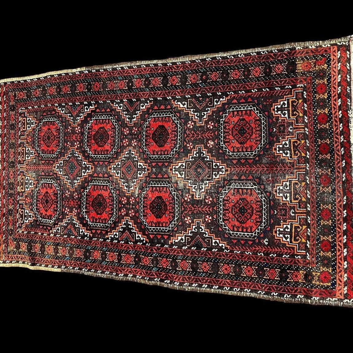 Tapis Baloutche, 95 x 158 cm, laine sur laine nouée main au milieu du XXème siècle, Afghanistan-photo-4