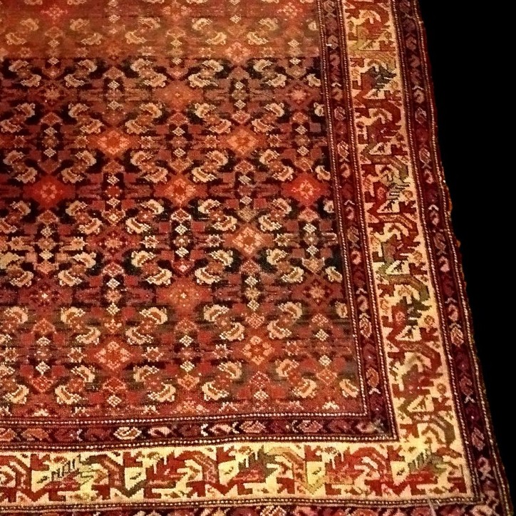 Malayer Carpet, Herati, 127 X 200 Cm, Hand-knotted Wool, Iran, Late 19th Century, Used Condition-photo-6