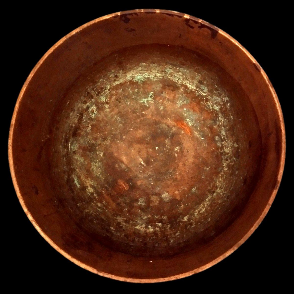 Bol, 26 cm, bronze doré de style Ming Xuande, XIXème, symboles de bons augures-photo-8