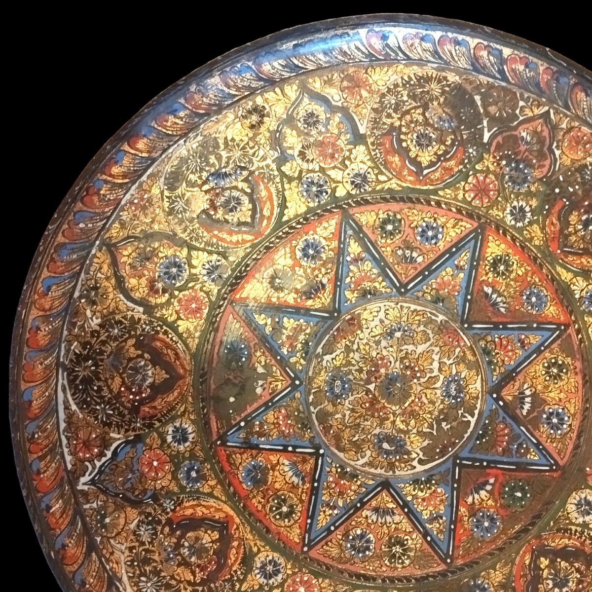 Turkish Delight Tray, Hand-enameled Brass, Ottoman Empire, Late 18th To Early 19th Century, Türkiye-photo-3