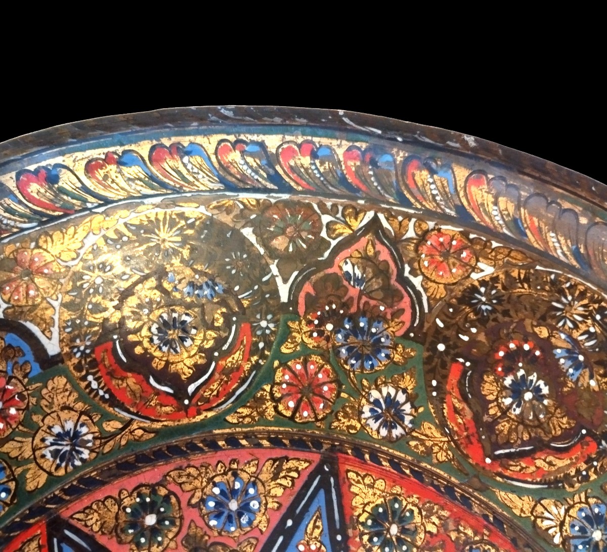 Turkish Delight Tray, Hand-enameled Brass, Ottoman Empire, Late 18th To Early 19th Century, Türkiye-photo-4
