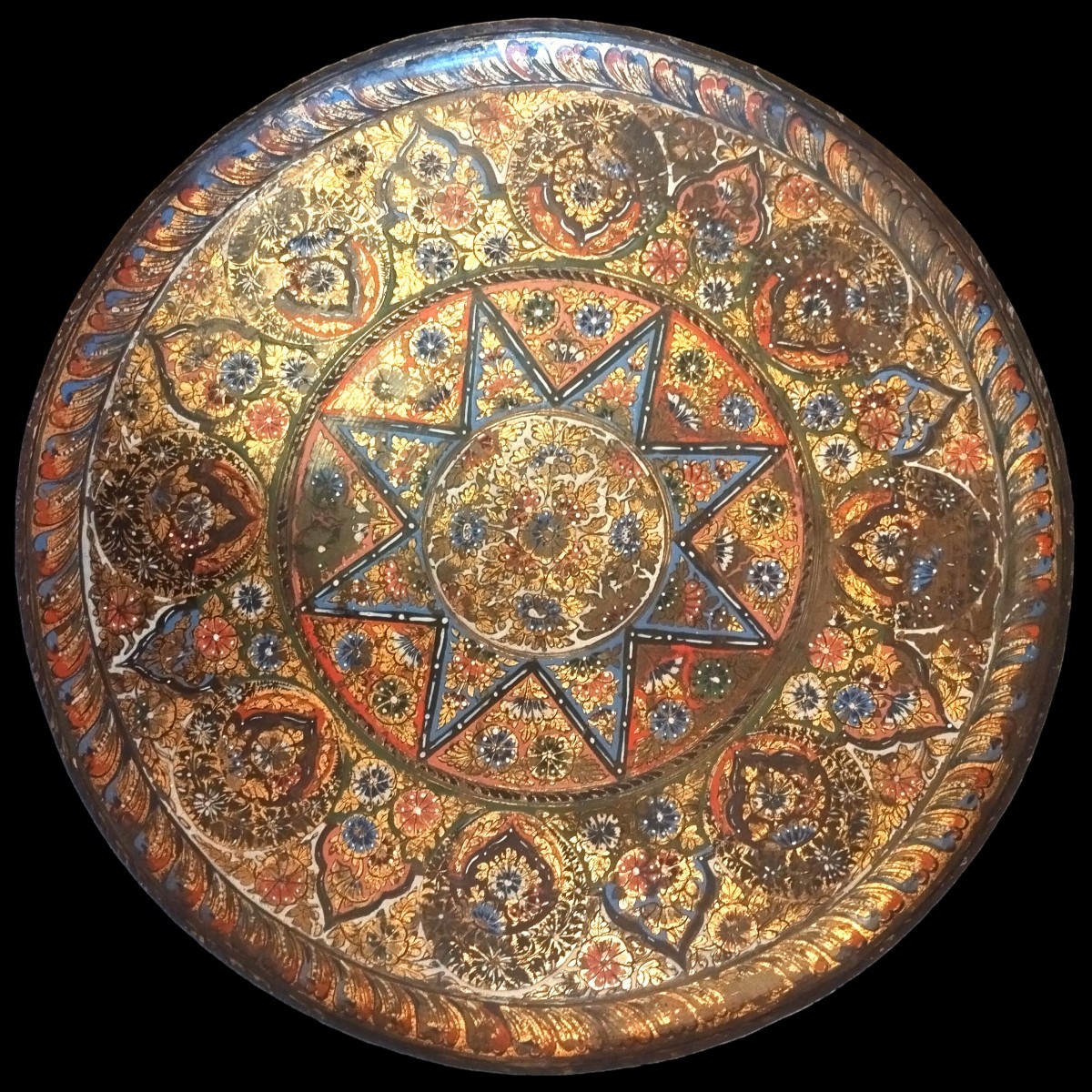 Turkish Delight Tray, Hand-enameled Brass, Ottoman Empire, Late 18th To Early 19th Century, Türkiye