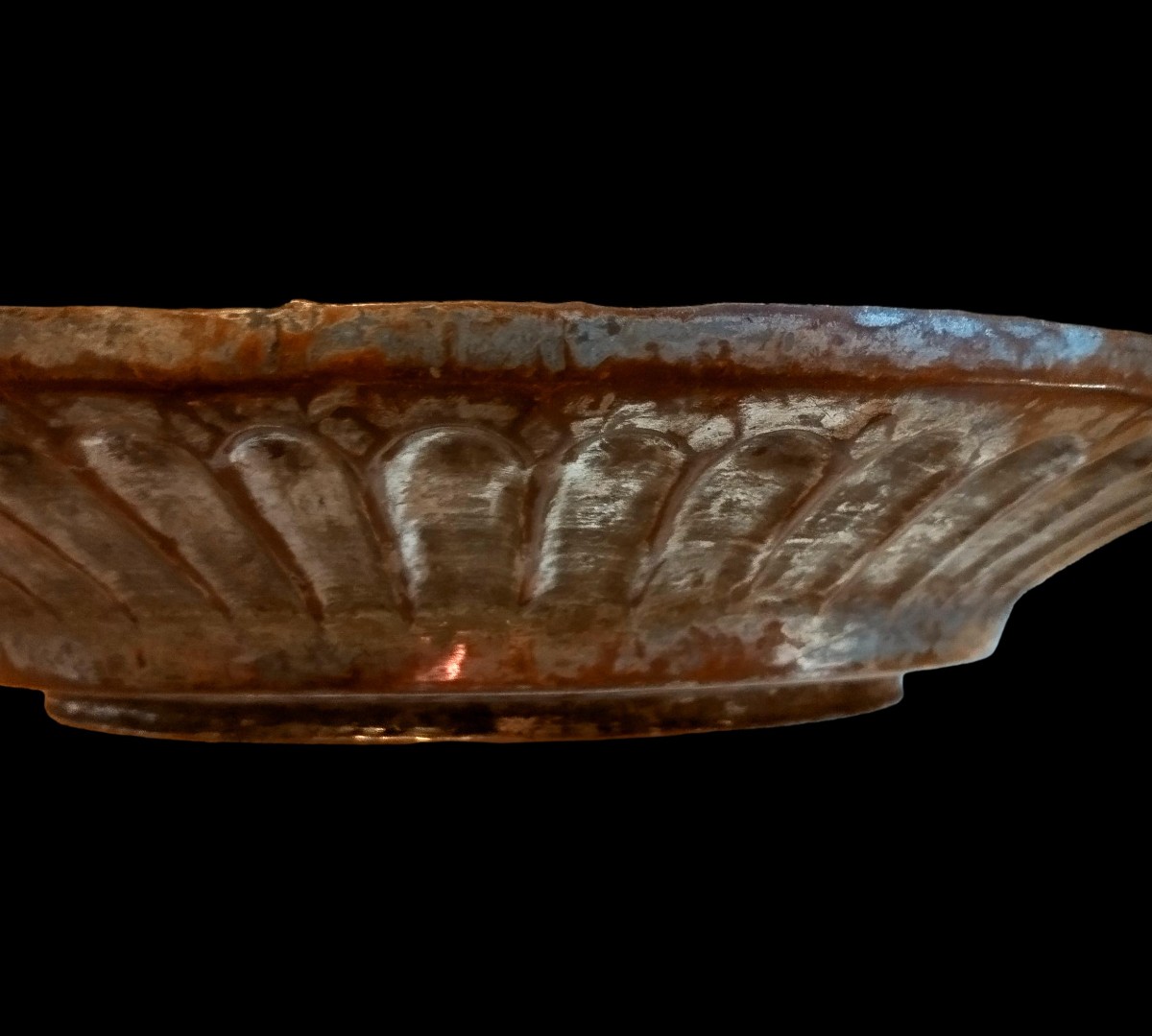 Paire de plateaux à godrons, cuivre étamé, Anatolie, Turquie vers 1900 - 1920, très bon état-photo-2