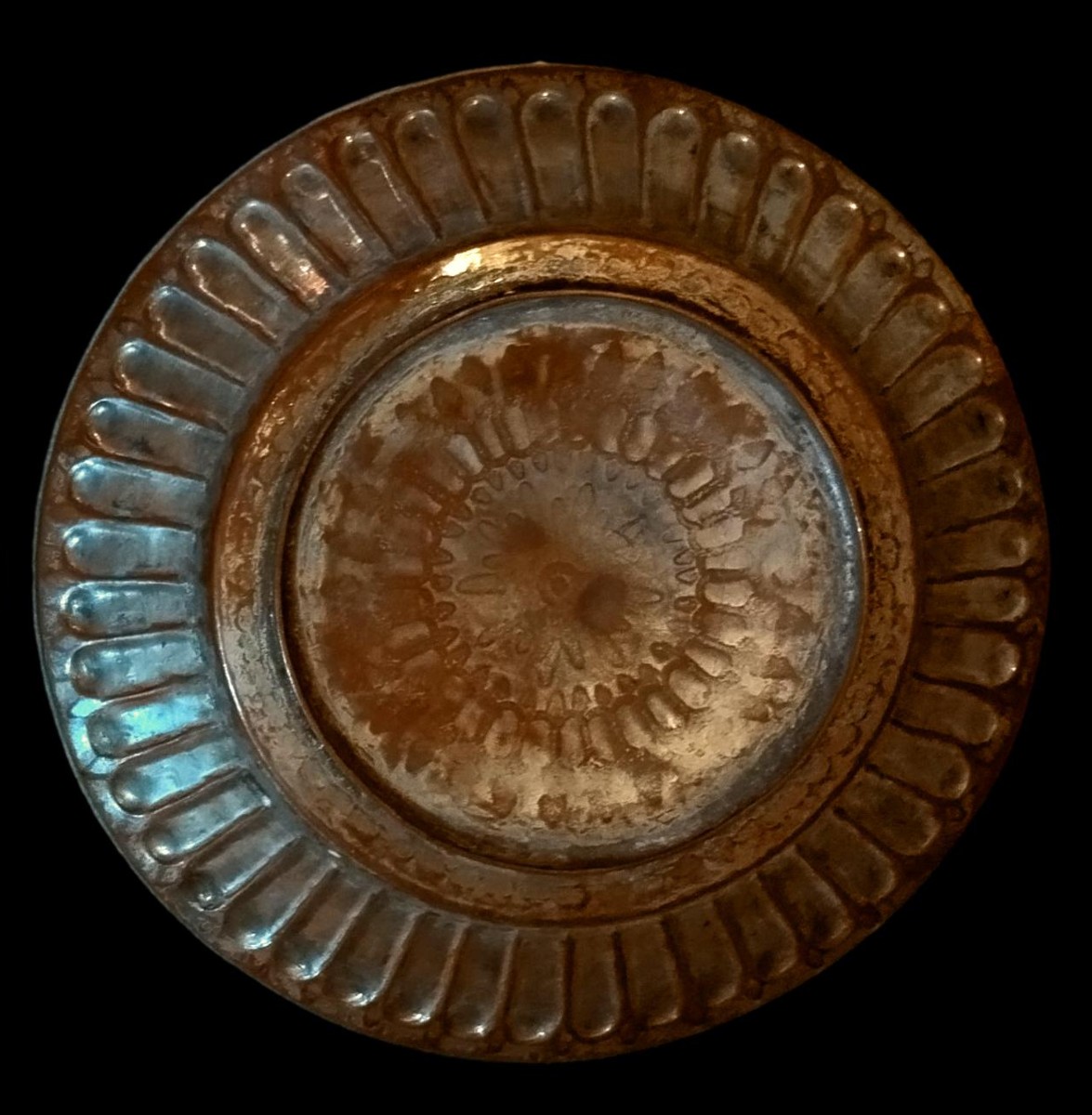 Paire de plateaux à godrons, cuivre étamé, Anatolie, Turquie vers 1900 - 1920, très bon état-photo-4