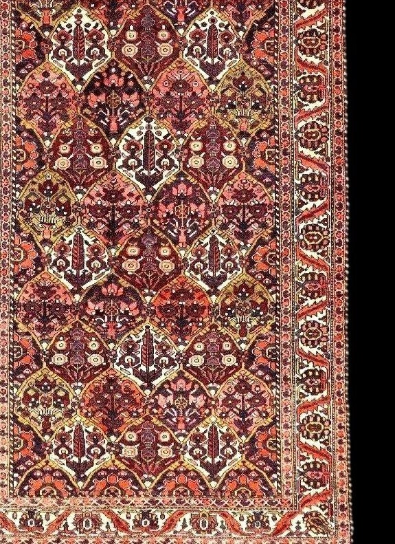 Tapis Bakhtiar en galerie, 150 x 302 cm, laine nouée main en Iran vers 1970 en parfait état-photo-3