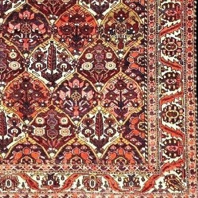 Tapis Bakhtiar en galerie, 150 x 302 cm, laine nouée main en Iran vers 1970 en parfait état-photo-6