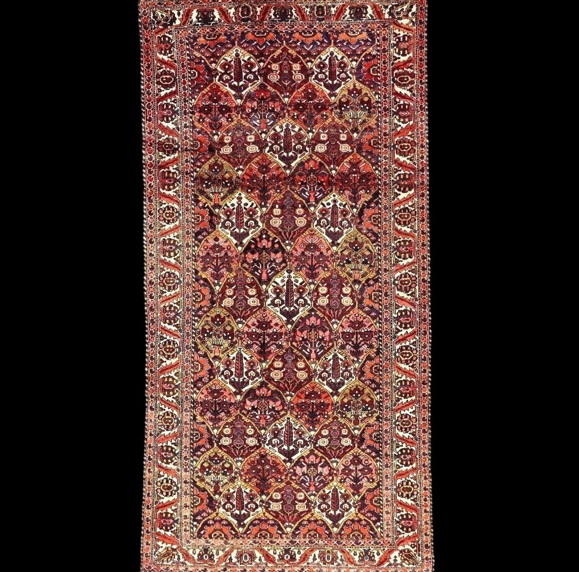 Tapis Bakhtiar en galerie, 150 x 302 cm, laine nouée main en Iran vers 1970 en parfait état