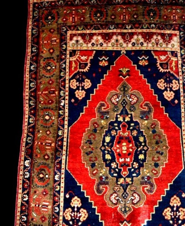 Tapis Kutaya ou Kutalaya ancien, 114 x 203 cm, laine/laine nouée main, Empire Ottoman, Turquie-photo-3