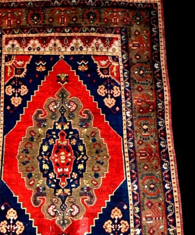 Tapis Kutaya ou Kutalaya ancien, 114 x 203 cm, laine/laine nouée main, Empire Ottoman, Turquie-photo-4