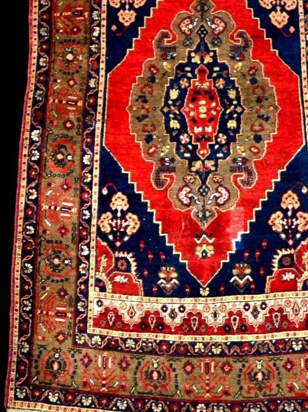 Tapis Kutaya ou Kutalaya ancien, 114 x 203 cm, laine/laine nouée main, Empire Ottoman, Turquie-photo-2