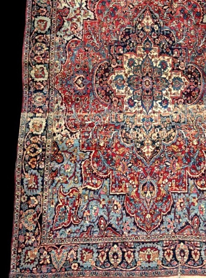 Tapis Ghoum daté de 1923, 137 x 199 cm, laine & soie nouées main, signé,  Iran-photo-5