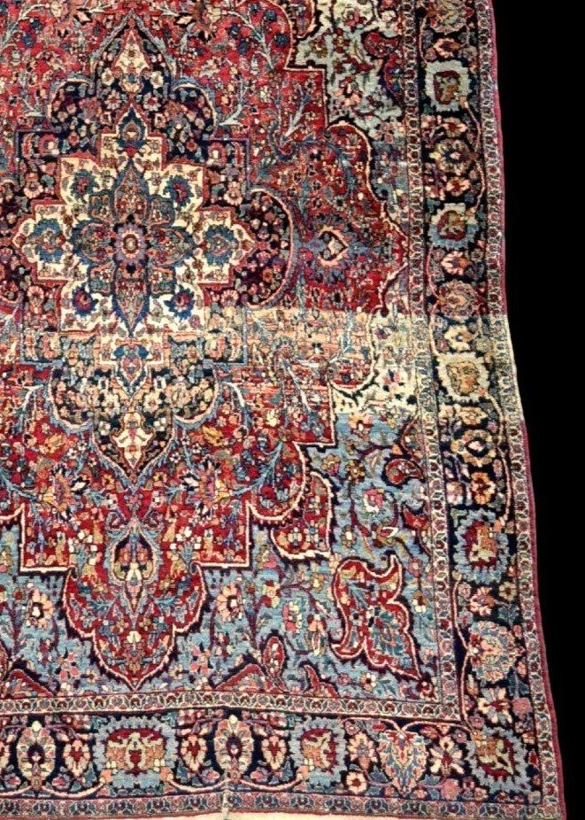Tapis Ghoum daté de 1923, 137 x 199 cm, laine & soie nouées main, signé,  Iran-photo-6
