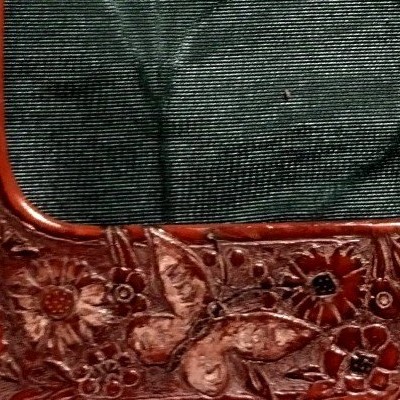 Porte photo, Ecole de Nancy, Art Nouveau, cuir repoussé, décor naturaliste 1900-photo-2