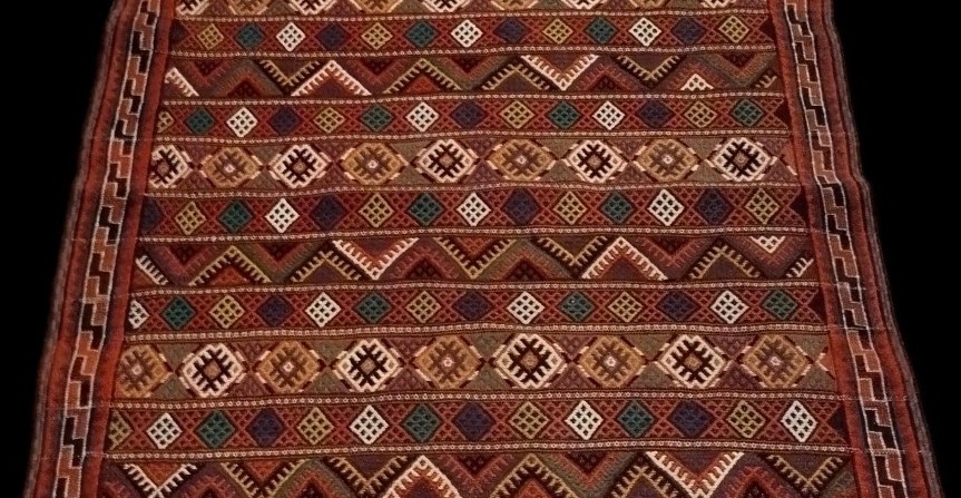 Tapis Kurde, 135 x 280 cm, laine nouée main façon Soumak, 1970 - 1980, parfait état,  Kurdistan-photo-1