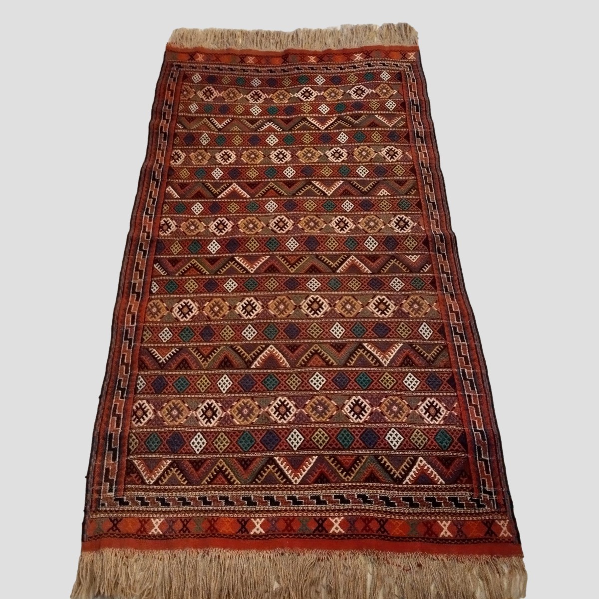Tapis Kurde, 135 x 280 cm, laine nouée main façon Soumak, 1970 - 1980, parfait état,  Kurdistan-photo-5