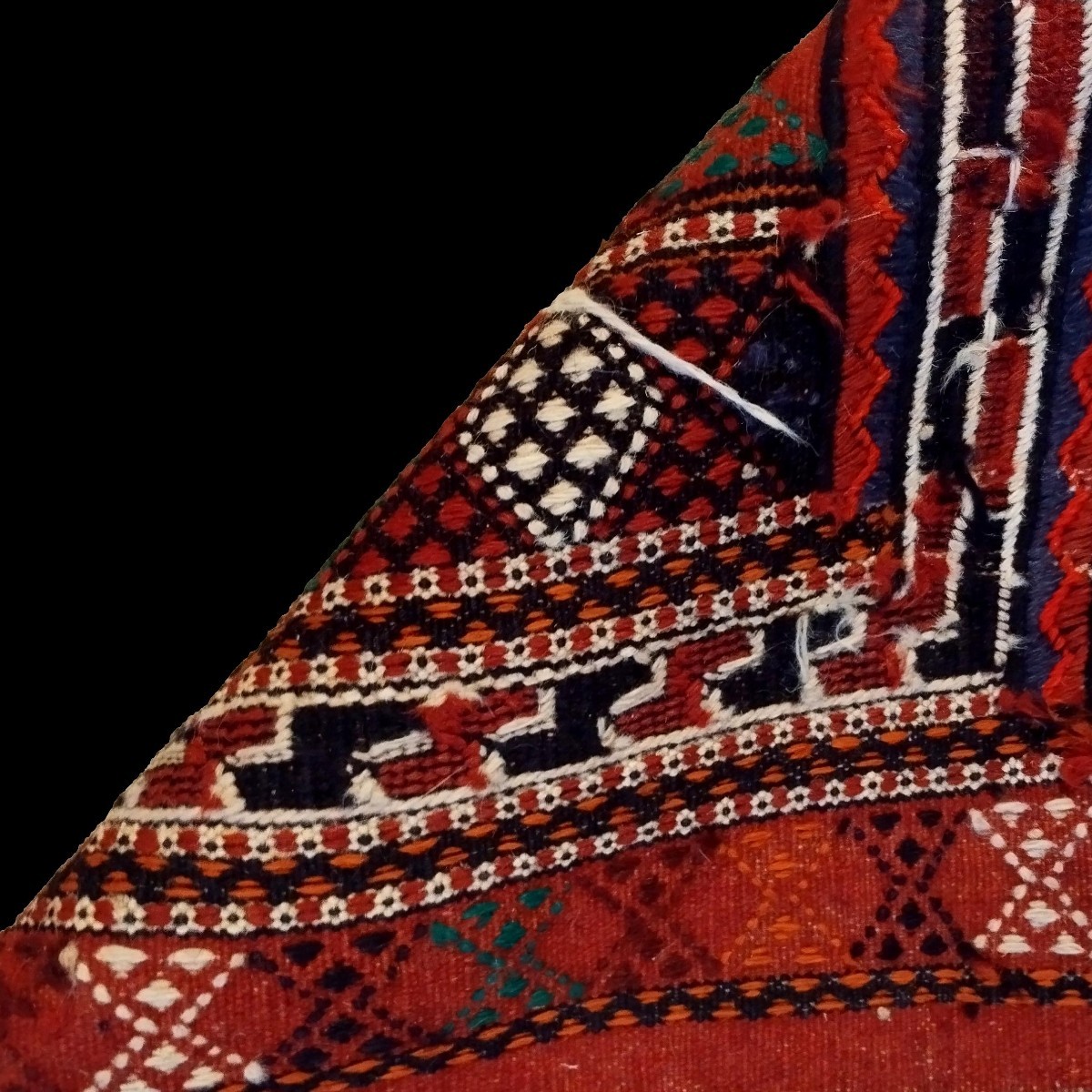 Tapis Kurde, 135 x 280 cm, laine nouée main façon Soumak, 1970 - 1980, parfait état,  Kurdistan-photo-7