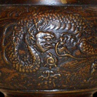 Théière au dragon, bronze, signée, chine fin du XIXème siècle-photo-4