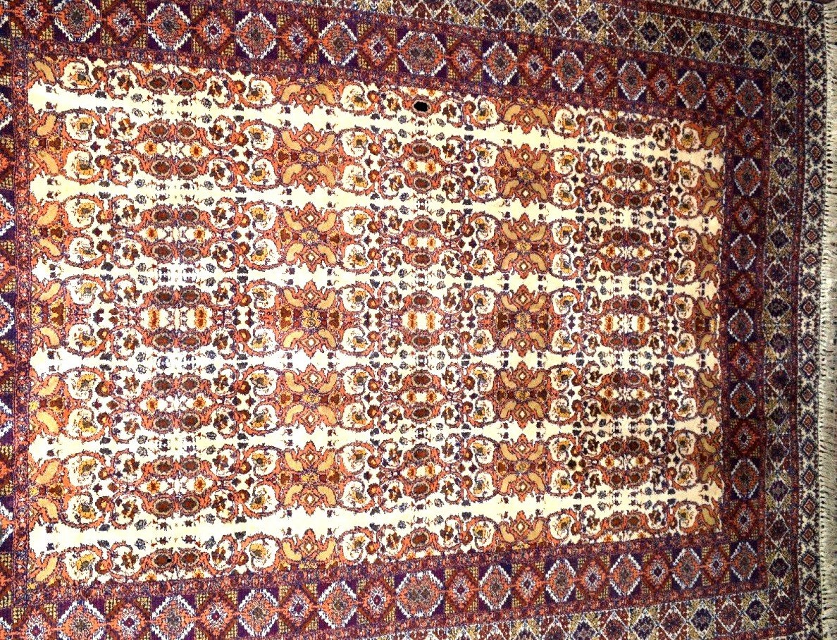 Tapis Marrakech, 255 cm x 355 cm, laine nouée main vers 1980 , grand passage, parfait état-photo-4