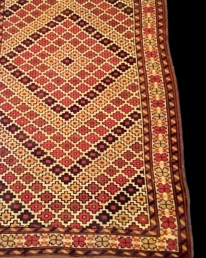 Tapis Afghan à fleurs stylisées, 100 x 175 cm, tissé vers 1950, région de Bam, très bon état-photo-5