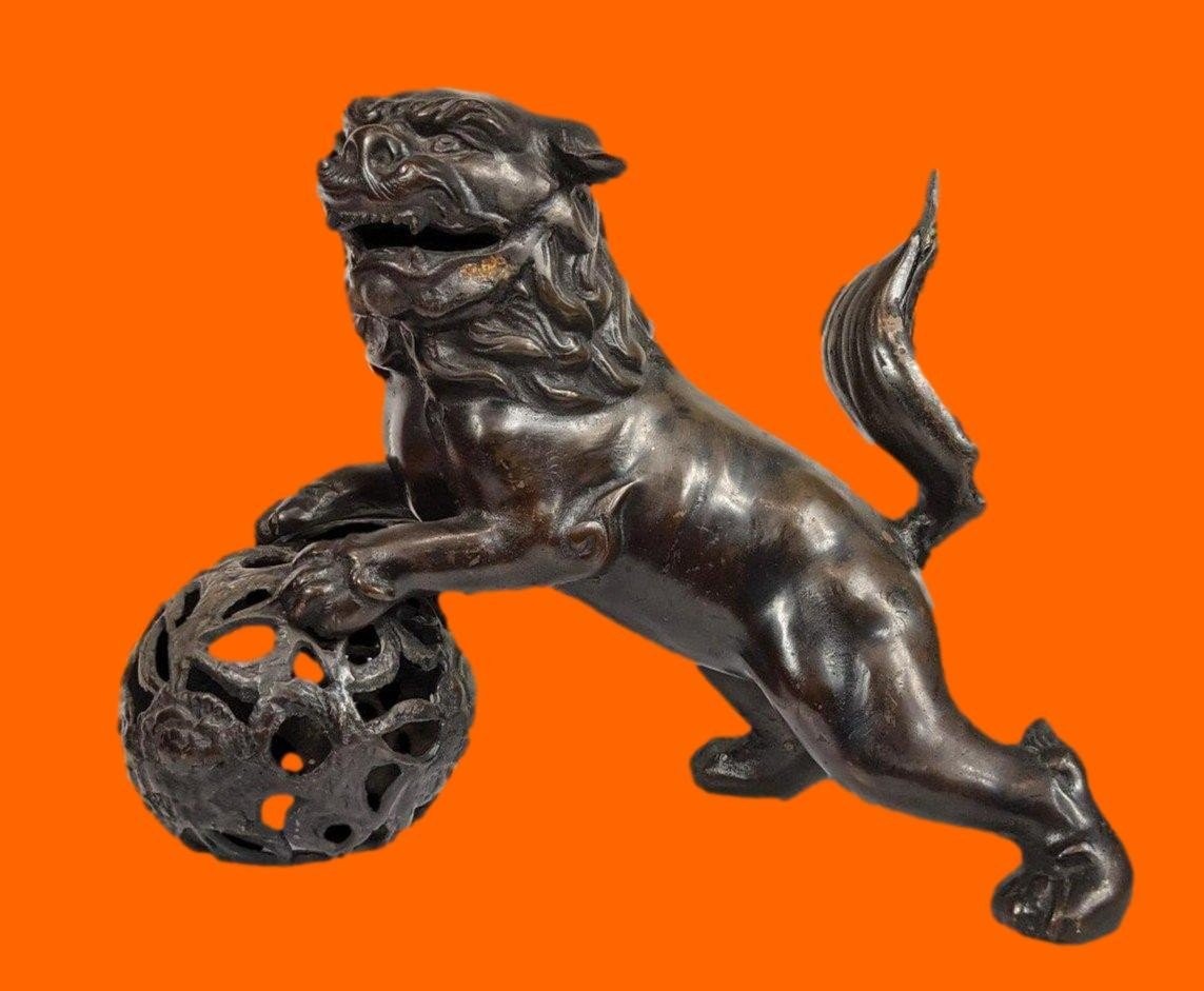 Importante statue Chine ou Vietnam, ancienne, bronze, porteur d'eau, 1900 - 1920.-photo-8