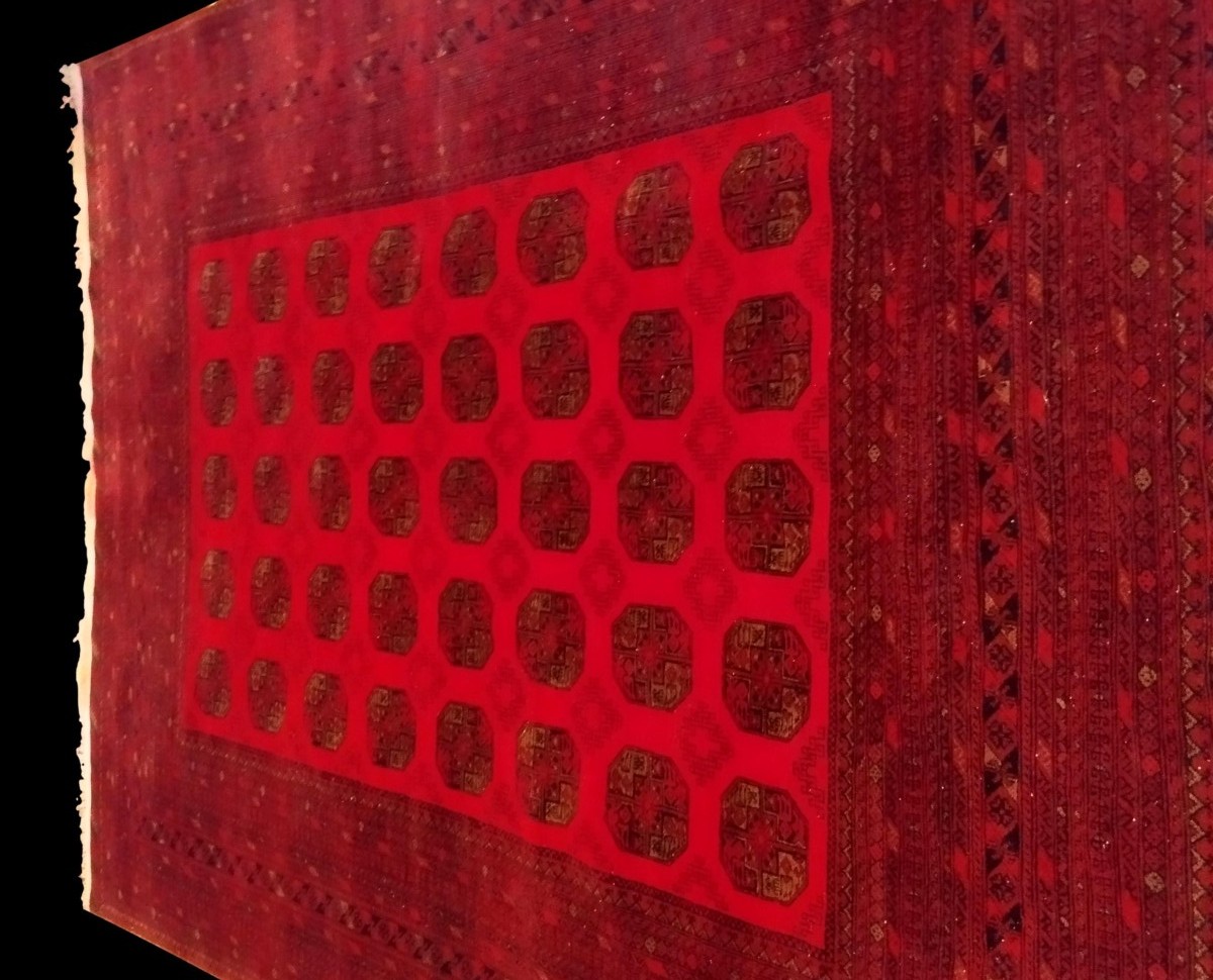 Afghan Rug, Large Size, 250 X 345 Cm, Hand-knotted Wool In Afghanistan Circa 1980, Good Condition-photo-4