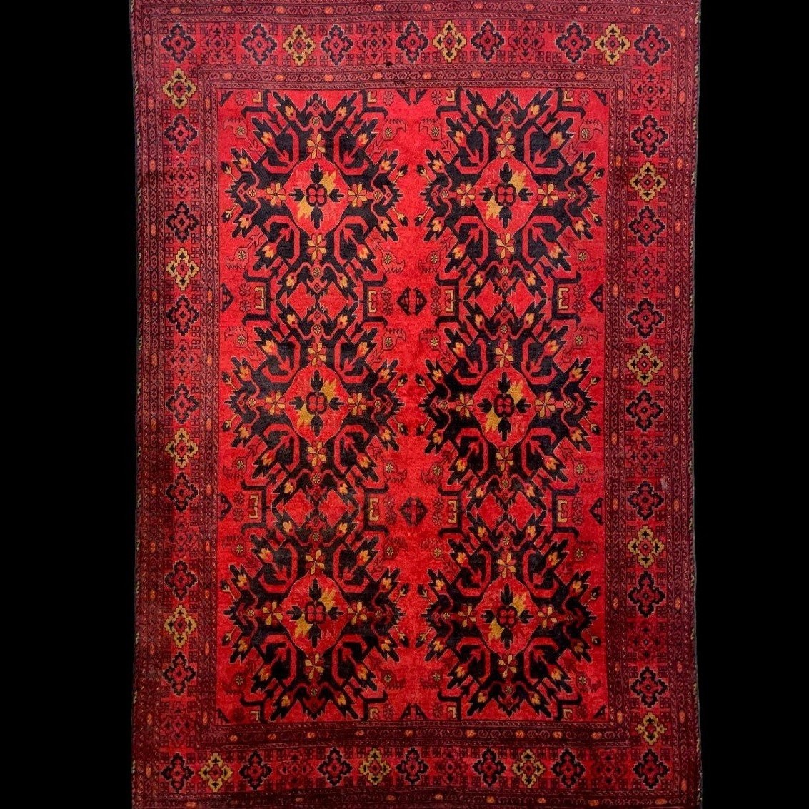 Afghan Rug, Large Size, 250 X 345 Cm, Hand-knotted Wool In Afghanistan Circa 1980, Good Condition-photo-8