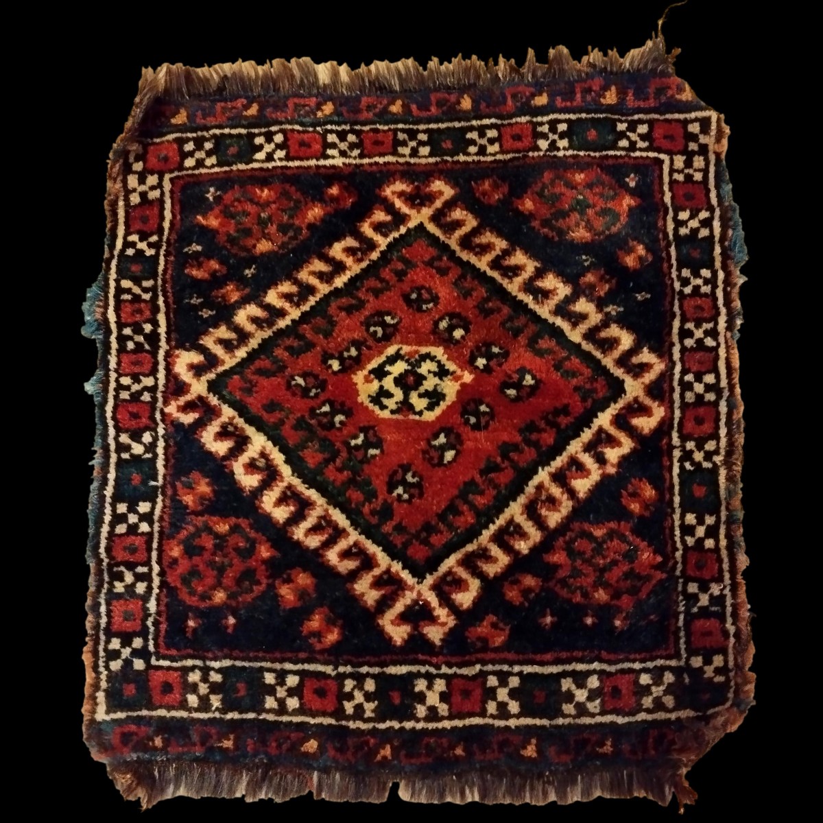 Gashgaïs Rug, 47 X 54 Cm, Wool On Wool, Hand-knotted Before 1950 In Iran