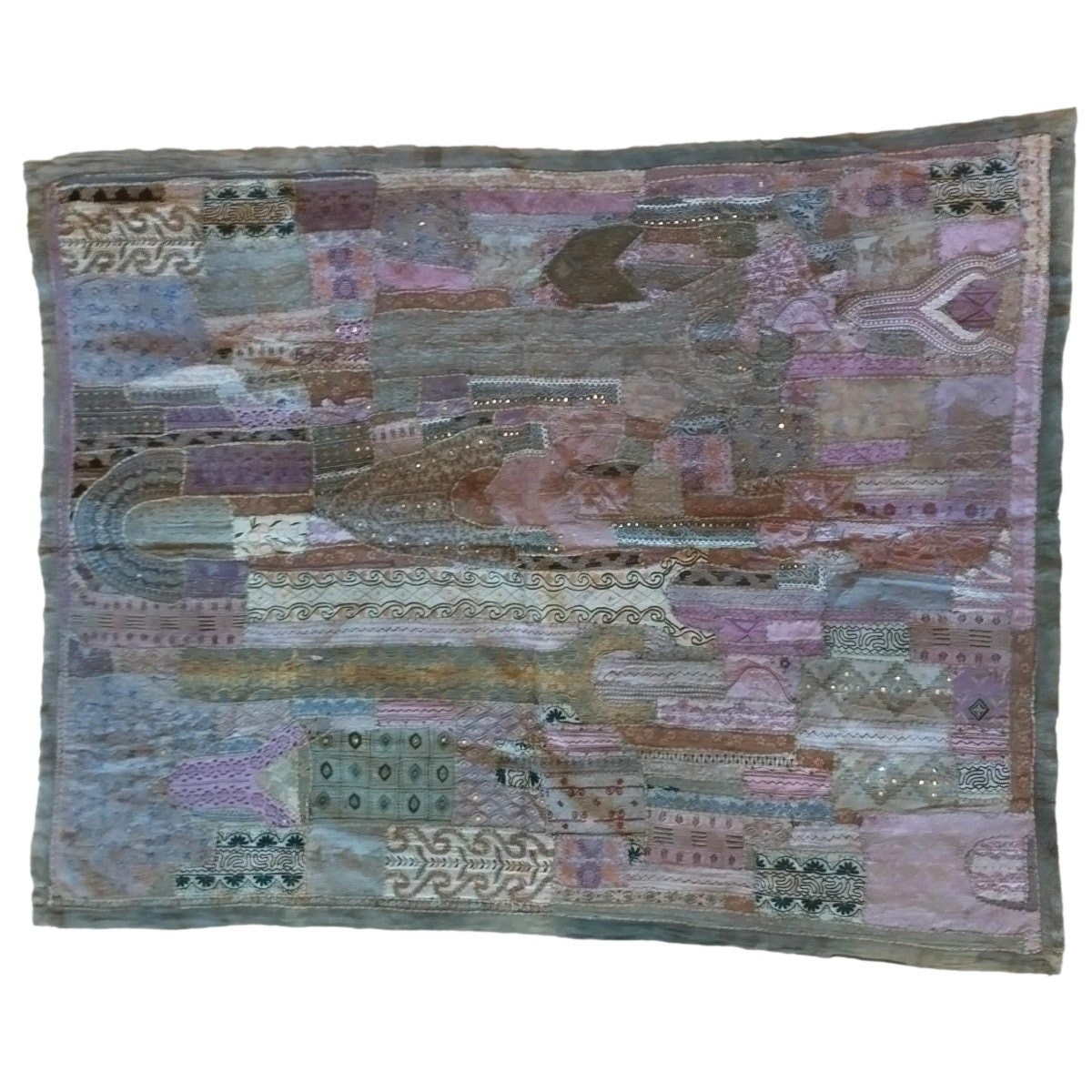 Sheesha ou broderie miroir, 162 x 213 cm, Gujarat, Inde, 1970-photo-3