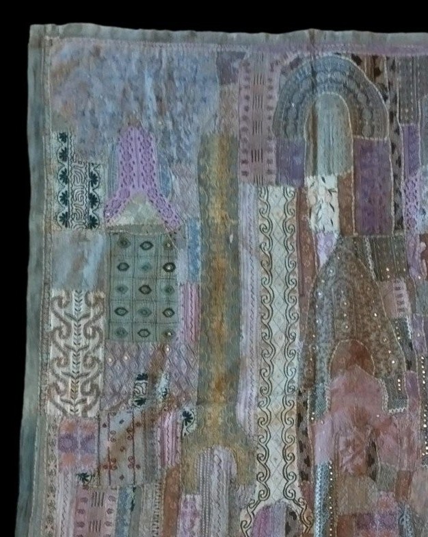 Sheesha ou broderie miroir, 162 x 213 cm, Gujarat, Inde, 1970-photo-4