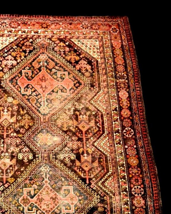 Tapis Gashghaï ancien, 136 x 201 cm, laine sur laine nouée main , Iran, fin du XIXème Siècle-photo-2