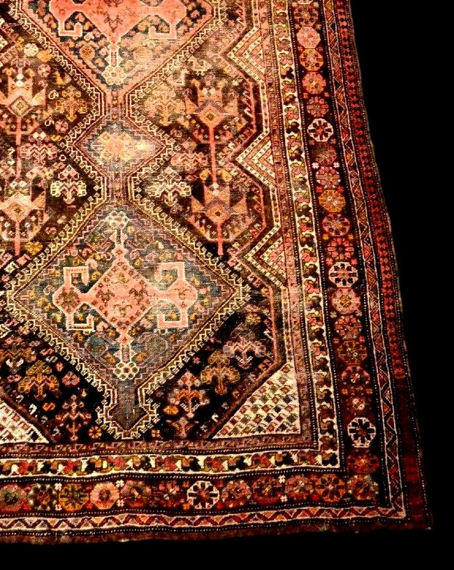 Tapis Gashghaï ancien, 136 x 201 cm, laine sur laine nouée main , Iran, fin du XIXème Siècle-photo-5