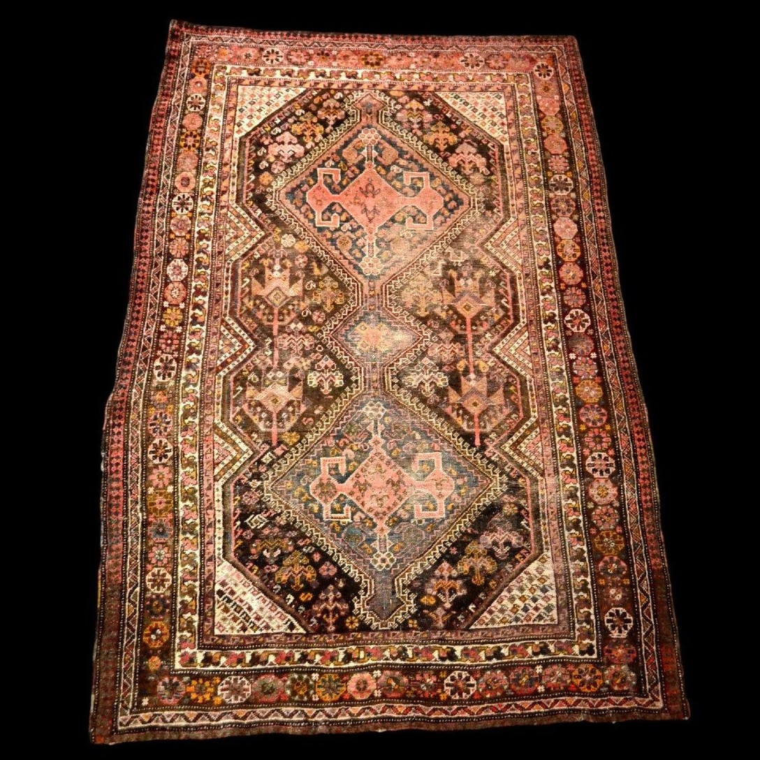 Tapis Gashghaï ancien, 136 x 201 cm, laine sur laine nouée main , Iran, fin du XIXème Siècle