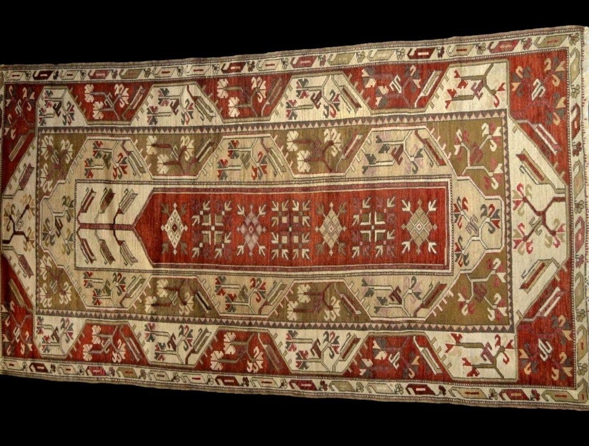 Milas Wool Rug, 124 X 226 Cm, Hand-knotted Wool/wool Circa 1970-1980, Türkiye, Perfect Condition-photo-4