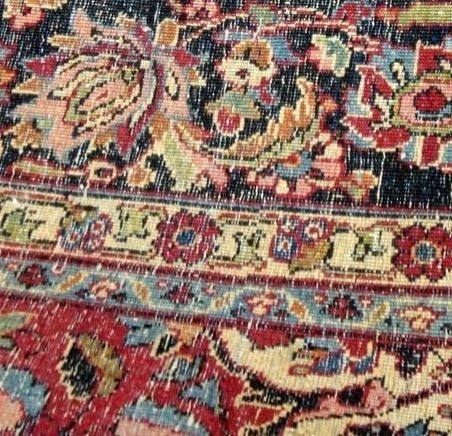 Tapis Macchad, 137 x 230 cm, laine nouée main en Iran vers 1950, en bel état-photo-8