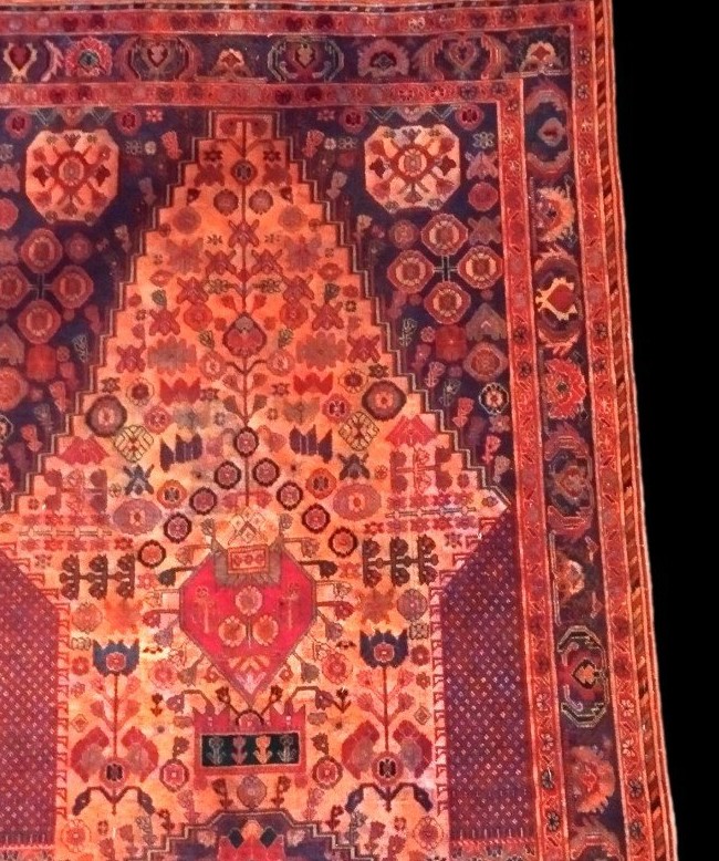 Gashgai Rug, Niche Decoration, 102 X 150 Cm, Hand-knotted Wool Made In Iran Around 1970, Very Good Condition-photo-2