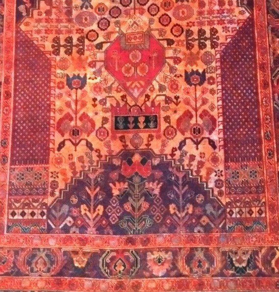 Gashgai Rug, Niche Decoration, 102 X 150 Cm, Hand-knotted Wool Made In Iran Around 1970, Very Good Condition-photo-5
