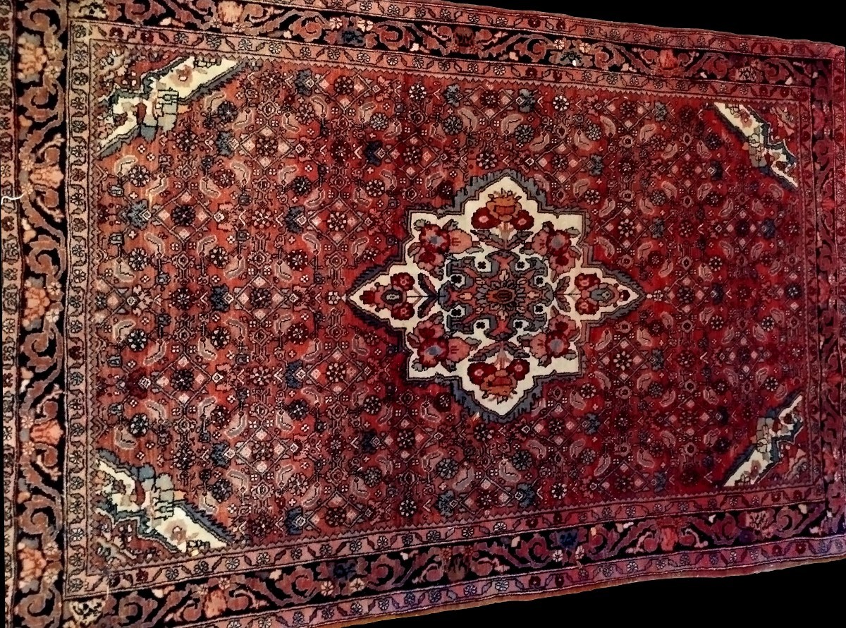 Tapis Sarough, 108 x 166 cm, tapis ancien,  laine kork nouée main, Iran, 1900-1920, bon état-photo-2