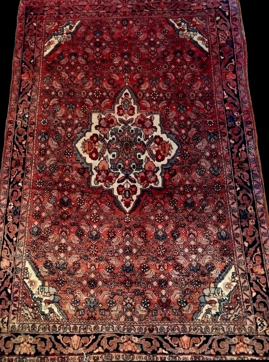 Tapis Sarough, 108 x 166 cm, tapis ancien,  laine kork nouée main, Iran, 1900-1920, bon état-photo-3