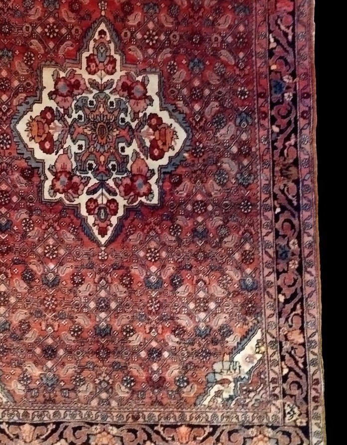 Tapis Sarough, 108 x 166 cm, tapis ancien,  laine kork nouée main, Iran, 1900-1920, bon état-photo-5