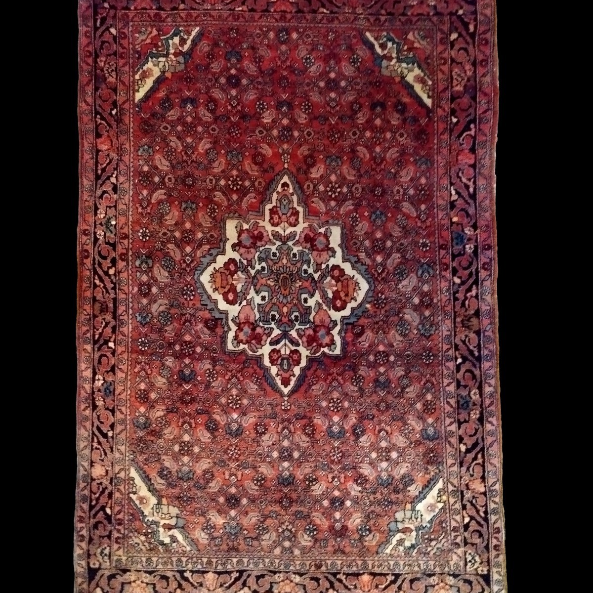 Tapis Sarough, 108 x 166 cm, tapis ancien,  laine kork nouée main, Iran, 1900-1920, bon état