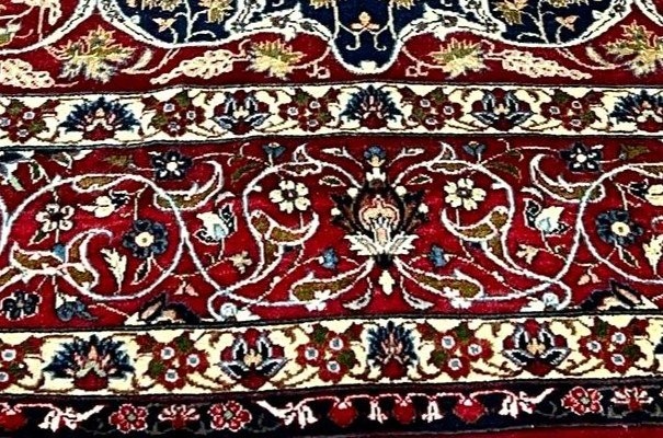 Isfahan Rug, 298 Cm X 384 Cm, Hand-knotted Kork Wool, Iran, Persia, Circa 1950-photo-2