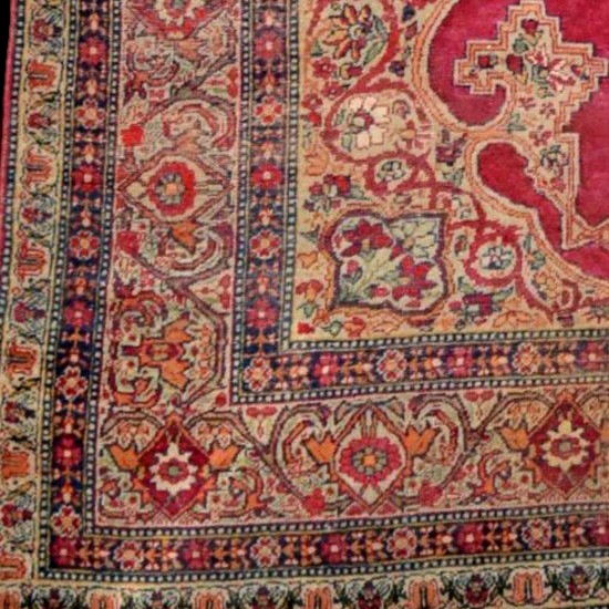 Tapis Tabriz ancien, 143 x 212 cm, laine nouée main, Iran, fin XIXème, état collection, persan-photo-3