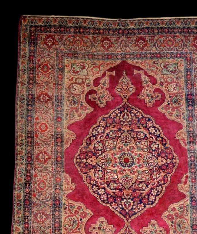 Tapis Tabriz ancien, 143 x 212 cm, laine nouée main, Iran, fin XIXème, état collection, persan-photo-4